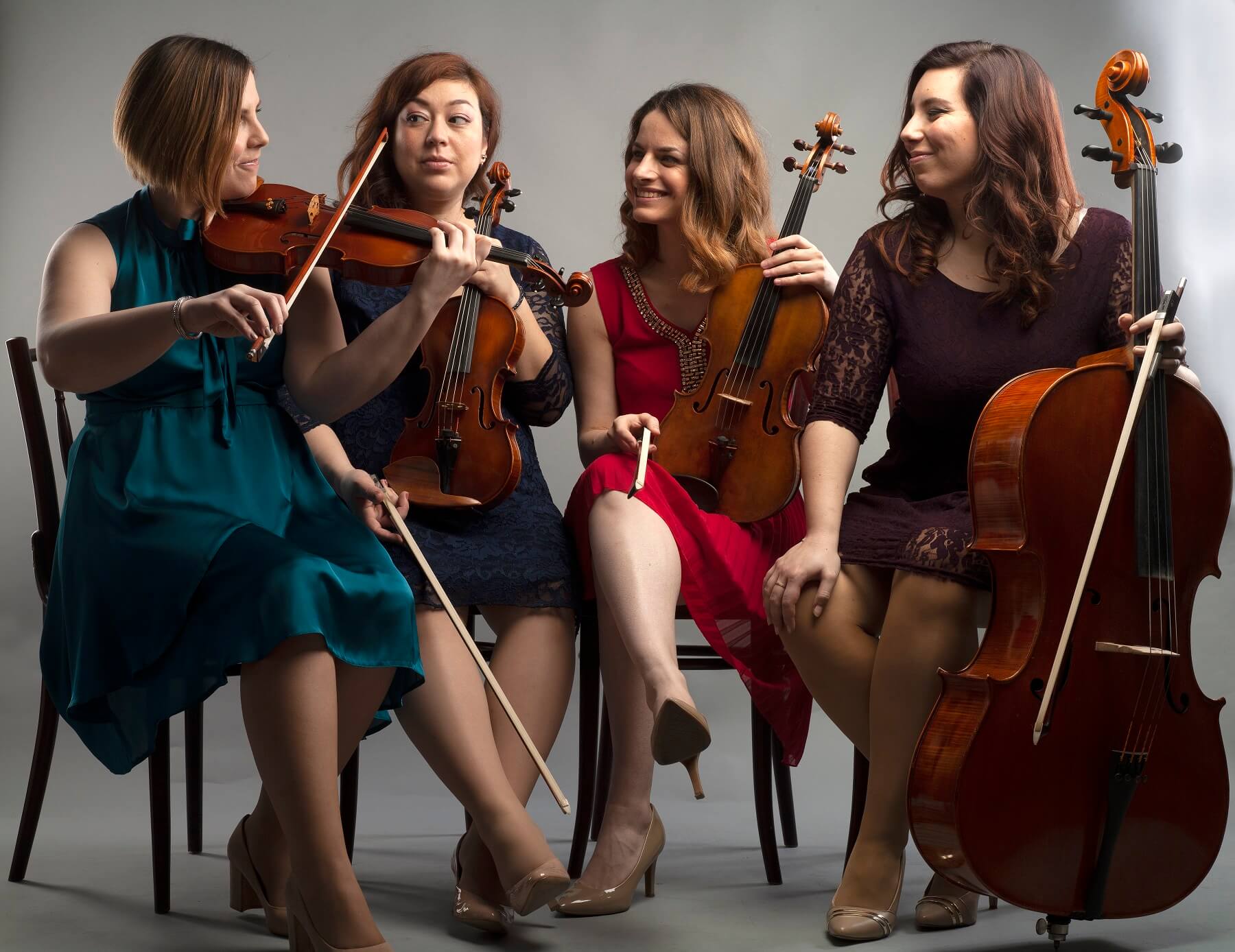 Surprise String Quartet performing together